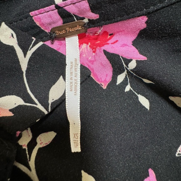 Free People Lighten up Long sleeve Mini Dress in Black and Pink XS - Picture 7 of 9